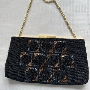 Saks Fifth Avenue, small beaded theatre clutch bag